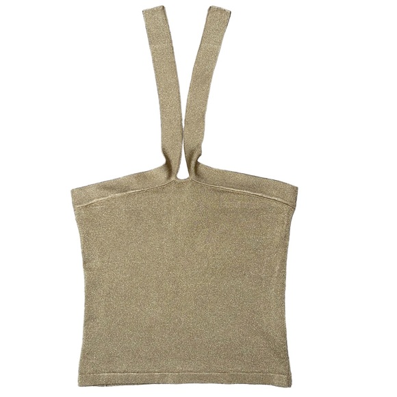 Banana Republic Halter Sweater Gold Shimmer XS - Picture 1 of 4